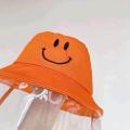 Children protective medical face shield mask bucket hat