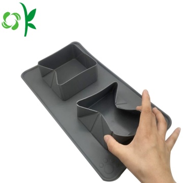 Bol à double bol pliant en silicone portable pour animaux de compagnie