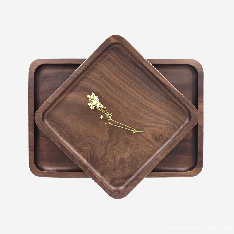 rectangle black walnut wooden tray