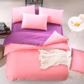 Comfortable Microfibre  Polyester Solid  Bedding Quilt Cover Set