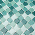 Mixed green crystal glass mosaic tiles