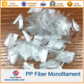 Renforcement des fibres de béton Fibre monofilamentée en polypropylène