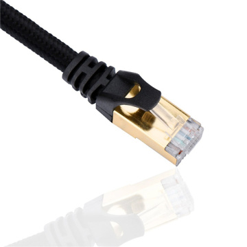 Cable de conexión trenzado blindado de cobre chapado en oro Cat7