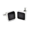 Men carbon with metal material cuff links