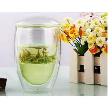 Office Glass Tea Cups/Mugs with Infusion for Promotion Gifts