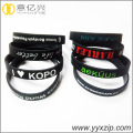 Fashional Style Logo Printed Wide silicone bracelet