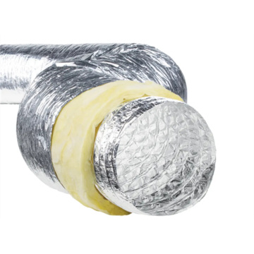 HVAC System ISO Aluminum Insulated Flexible Air Duct With Glass Wool