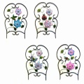 Artificial Cloth Flower Decorated Metal Fence Craft