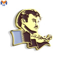 Custom metal gold brooch pin men