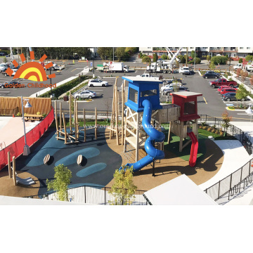 Torre de juegos al aire libre para niños con tobogán