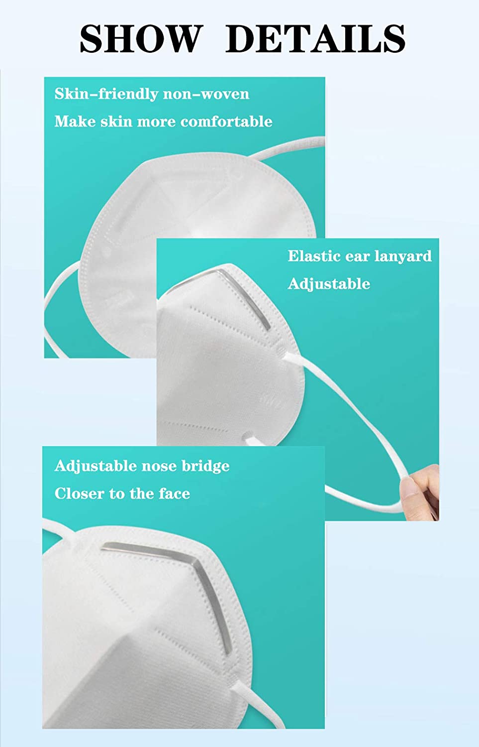 KN95 Protective Face Mask (FDA Registered, European FFP2, CE EN149)
