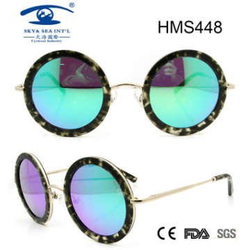 Runde Form handgefertigte Acetat Sonnenbrille (HMS448)