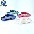 Ceramic Handle Soup Bowl Set With Rectangular Plate