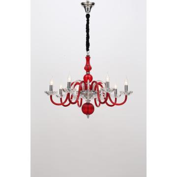 Modern Design Living room lighting Red Glass Chandelier