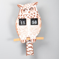 Owl Flip Wall Clock with Pendulum