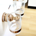 Rose gold Wall Mounted Bathroom Double Tumbler Holder