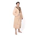 Thick Warm Flannel Fleece Luxury Hooded Hotel Bathrobe