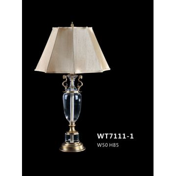 Lámparas de mesa de cristal de cabecera de lujo de latón (wt7111-1)
