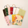 custom printed kraft paper gift bag with handle