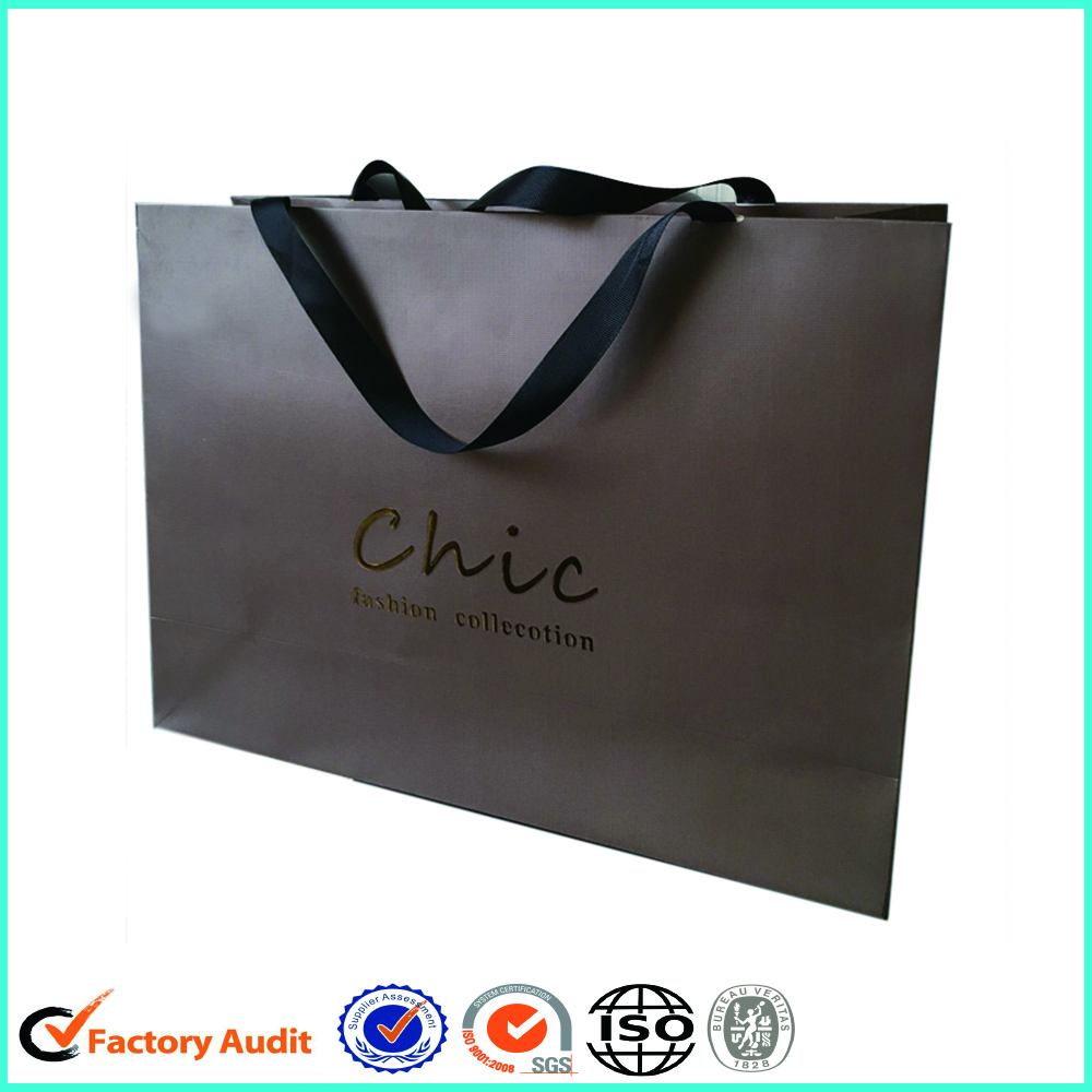 Print Logo Paper Shopping Bag Ribbon Handle