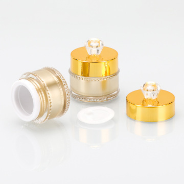 Fabricantes Plástico vazio acrílico dourado com diamante de diamante 5G Amostra de creme para os olhos Creme para olhos