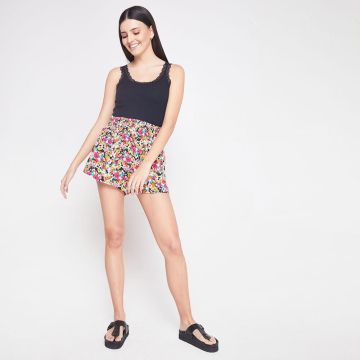 Shorts décontractés de sport à fleurs pour femmes