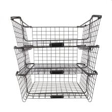 3 Pantry Set Of Metal Wire Basket