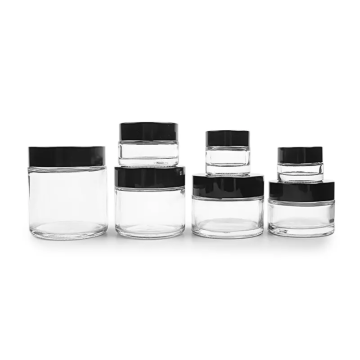 Bouteille en verre d&#39;emballage cosmétique rond transparent