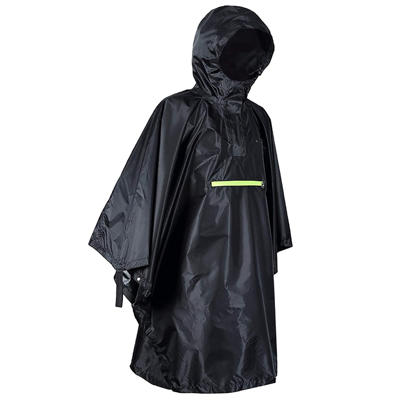 Reusable Waterproof Lightweight Rain Cape With Hood Multifunctional Rain Coat For Outdoor Activities Used As Camping Tarp Hiking Shelter1