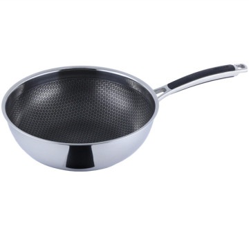 Panela Wok Antiaderente de Aço Inoxidável Panelas de Limpeza Fácil