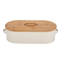 Modern bread box with bamboo lid factory BSCI