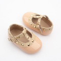 Baby Dress Pu Leather Rivet T-bar Shoes