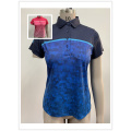 Ladies knit digital print Polo shirt