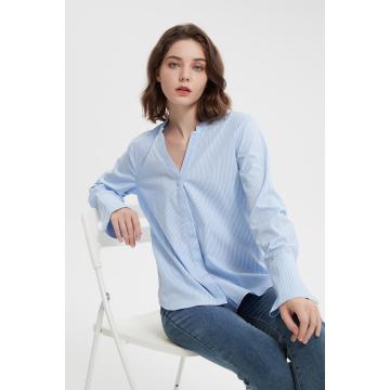 Langarm -Casual Shirts Vintage Streifenbluse