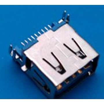 Female 9 Pin Fork Sinking Type USB 3.0 Connector