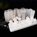 12pcs/set rechargeable led tea light candles