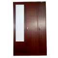 Bedroom Red Wood Grain 2 Door Steel Wardrobe