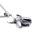 Men Stainless Steel Steampunk Beetle Necklace For Sale