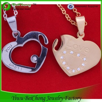 Love Symbol Gold and Sliver Sweet Couple Pendant