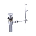 Kitchen sink drain brass fittings push down plug wash basin pop-up waste for basin with overflow