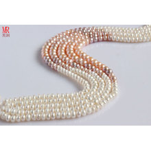 7-8-9mm Fashion Mixed Colour Freshwater Pearl Strand Necklace (ES148-7)