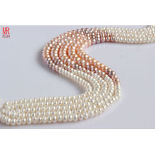 7-8-9mm Fashion Mixed Color Freshwater Pearl Strand Necklace (ES148-7)