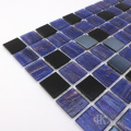 Glass mosaic tiles with composite color patterns