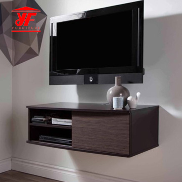 Mueble para TV simple de dormitorio negro con soporte