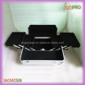 Silver Striped ABS Surface Aluminum Portable Makeup Vanity Case (SACMC028)