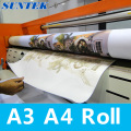 100gsm A3 A4 sublimación de rodillo transferencia de impresión de la camiseta papel papel