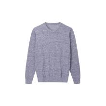 Men's Knitted Slim Fit V-neck Pullover Cotton/Nylon Sweater