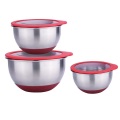 Transparent lid food storage mixing bowl sets