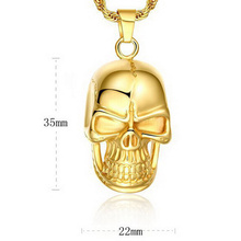 aço inoxidável dubai northskull homens colar pingente banhado a ouro