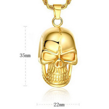 plaqué or pendentif collier en acier inoxydable dubai northskull hommes